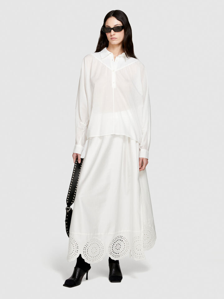 Oversized blouse - women's blouses - White | Sisley image number 1